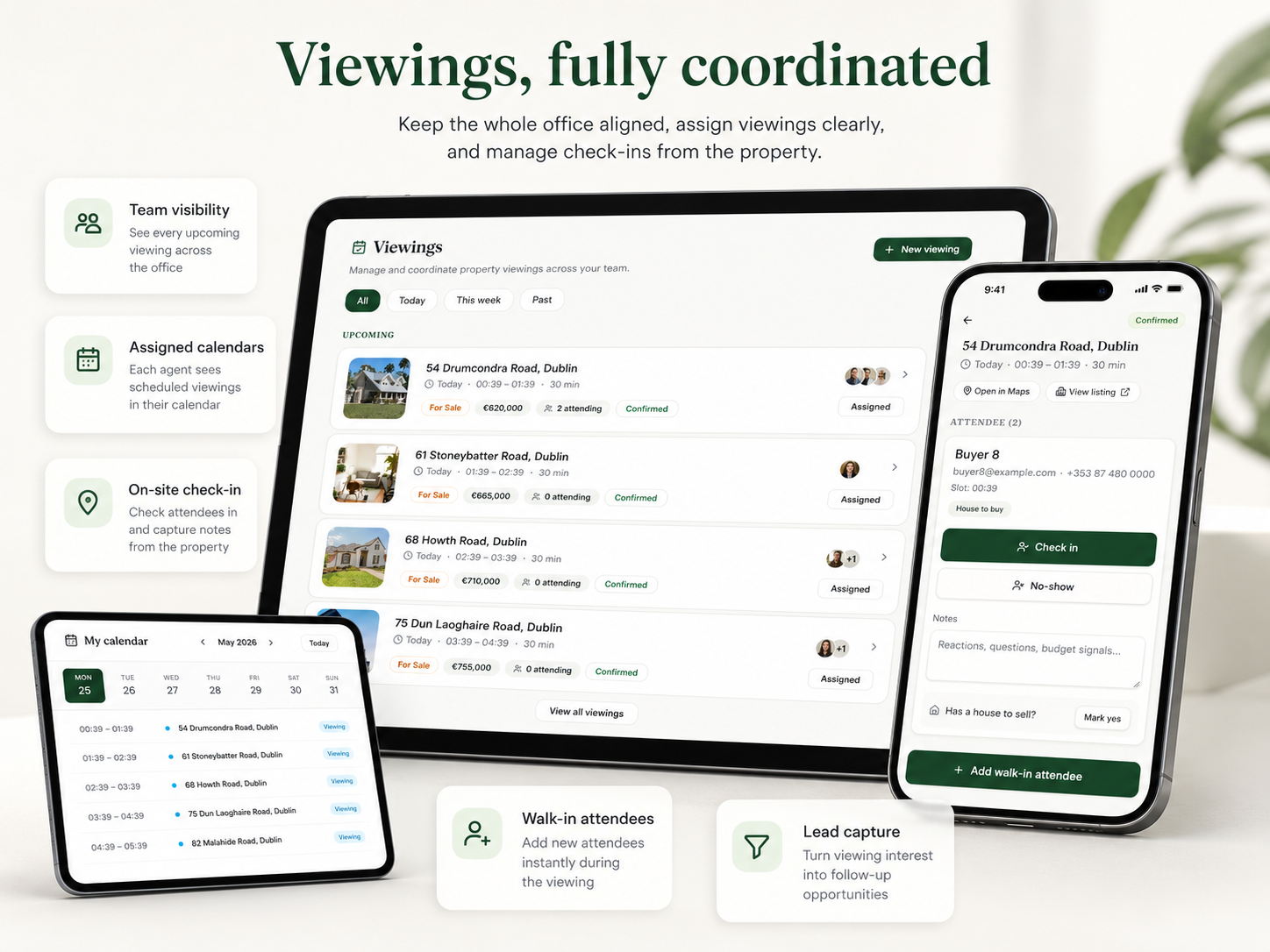 Viewings and follow-ups